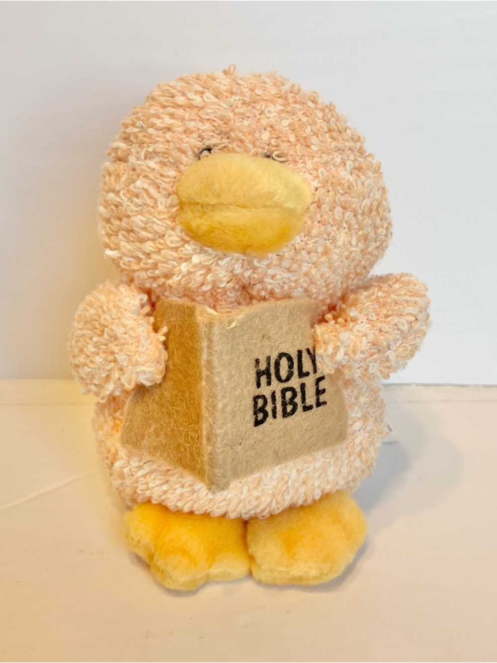 RUSS BERRIE MESSIAH'S MESSENGERS SMALL TERRY CLOTH DUCK HOLY BIBLE PLUSH ANIMAL